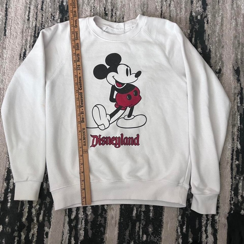 Disneyland Mickey Mouse Pullover Long Sleeve Sweatshirt‎ White Adult S small